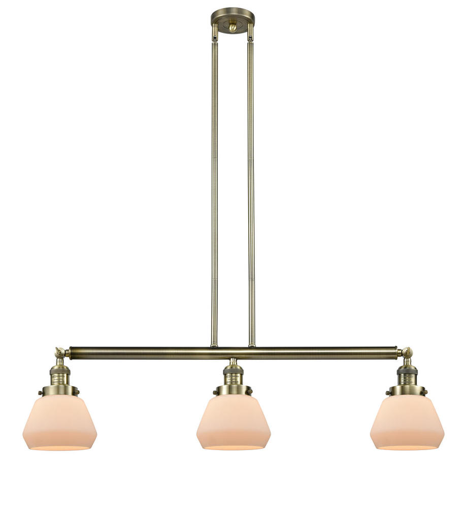 Fulton - 3 Light - 39 inch - Antique Brass - Stem Hung - Island Light