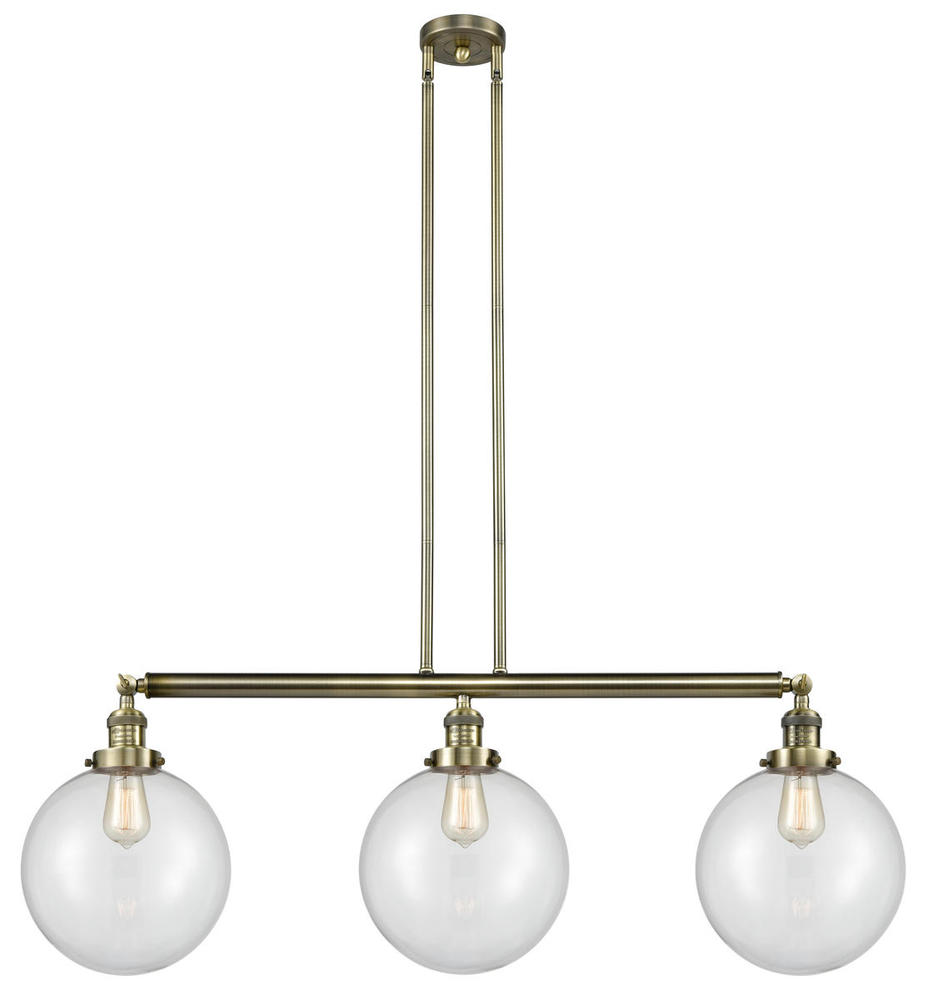 Beacon - 3 Light - 42 inch - Antique Brass - Stem Hung - Island Light