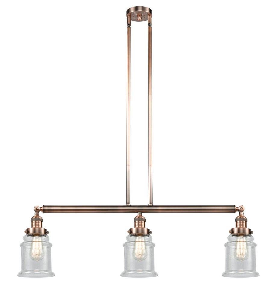 Canton - 3 Light - 39 inch - Antique Copper - Stem Hung - Island Light