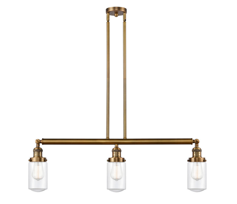 Dover - 3 Light - 37 inch - Brushed Brass - Stem Hung - Island Light