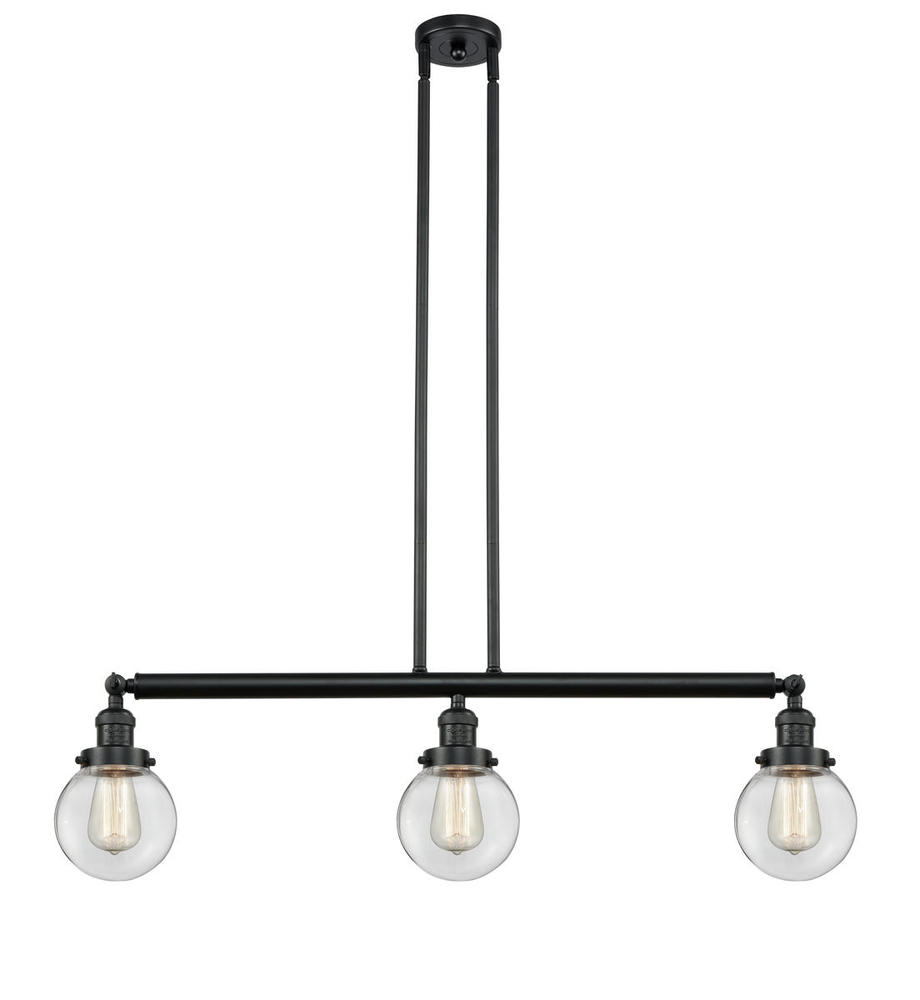 Beacon - 3 Light - 39 inch - Matte Black - Stem Hung - Island Light