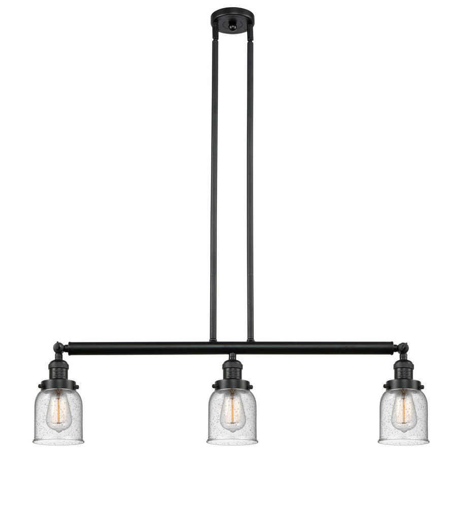 Bell - 3 Light - 38 inch - Matte Black - Stem Hung - Island Light