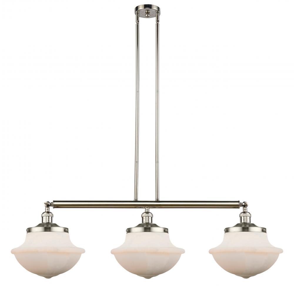 Oxford - 3 Light - 42 inch - Polished Nickel - Stem Hung - Island Light