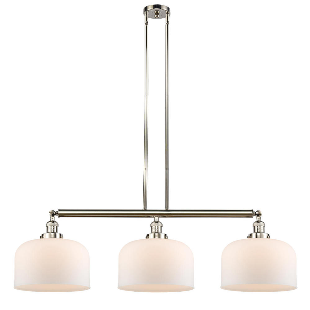 Bell - 3 Light - 42 inch - Polished Nickel - Stem Hung - Island Light