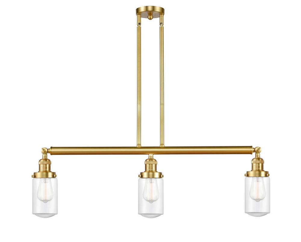 Dover - 3 Light - 37 inch - Satin Gold - Stem Hung - Island Light