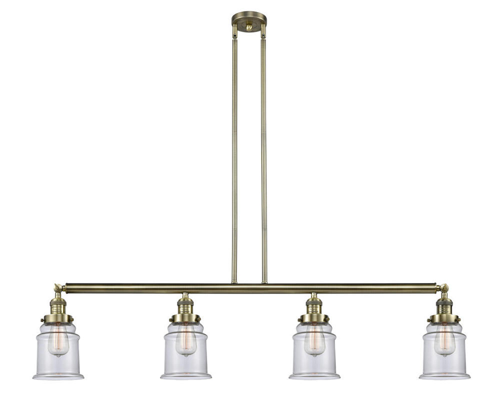 Canton - 4 Light - 51 inch - Antique Brass - Stem Hung - Island Light