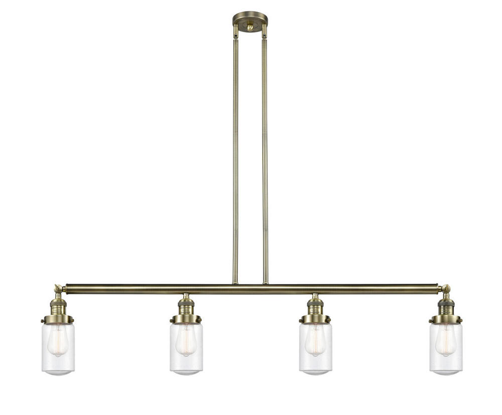 Dover - 4 Light - 49 inch - Antique Brass - Stem Hung - Island Light