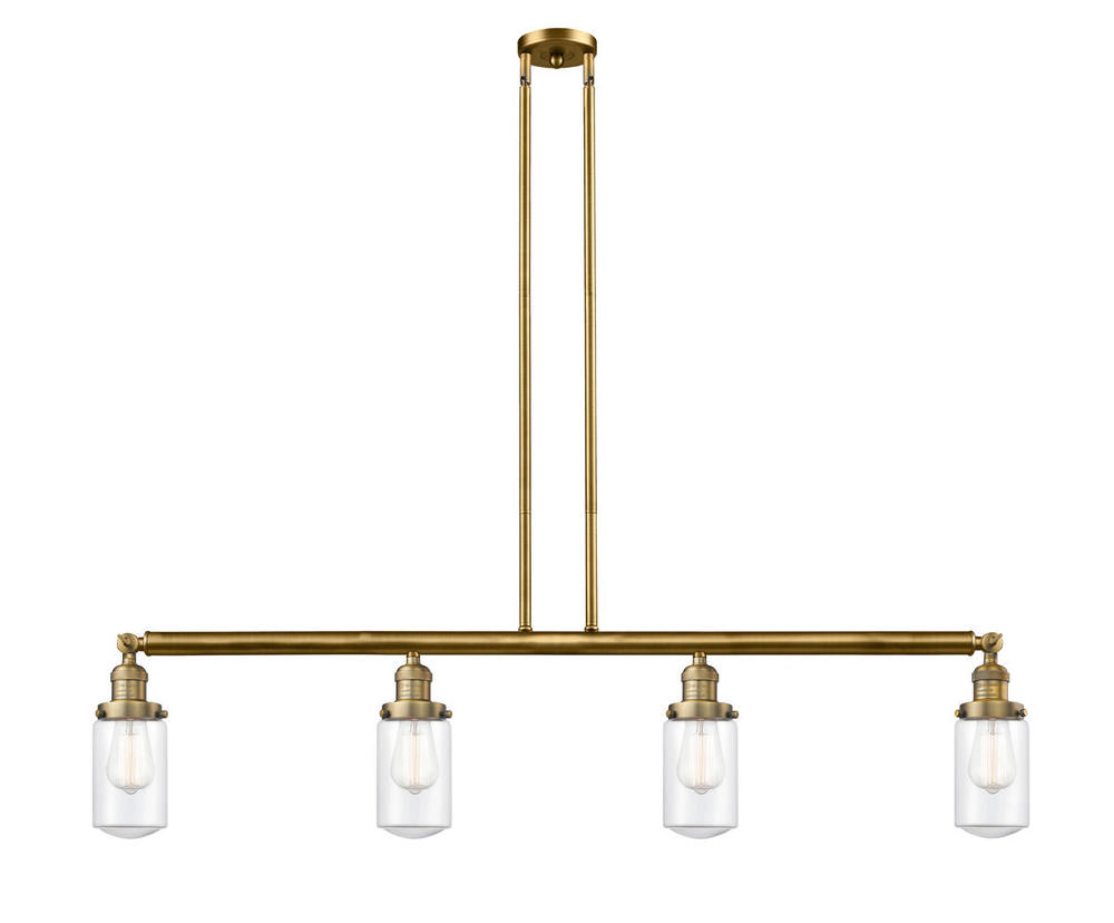 Dover - 4 Light - 49 inch - Brushed Brass - Stem Hung - Island Light