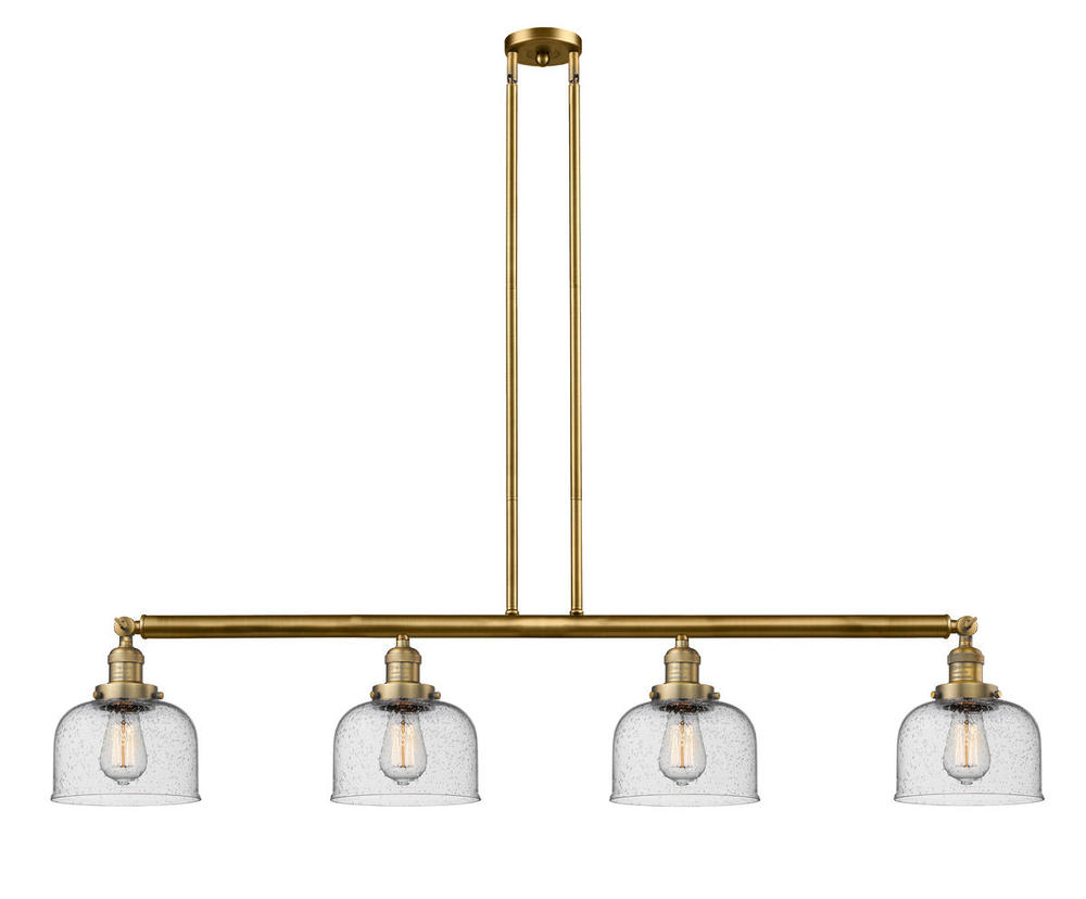 Bell - 4 Light - 53 inch - Brushed Brass - Stem Hung - Island Light