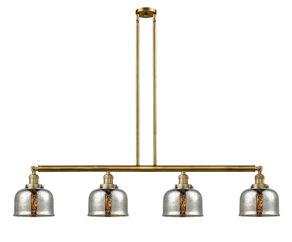 Bell - 4 Light - 53 inch - Brushed Brass - Stem Hung - Island Light