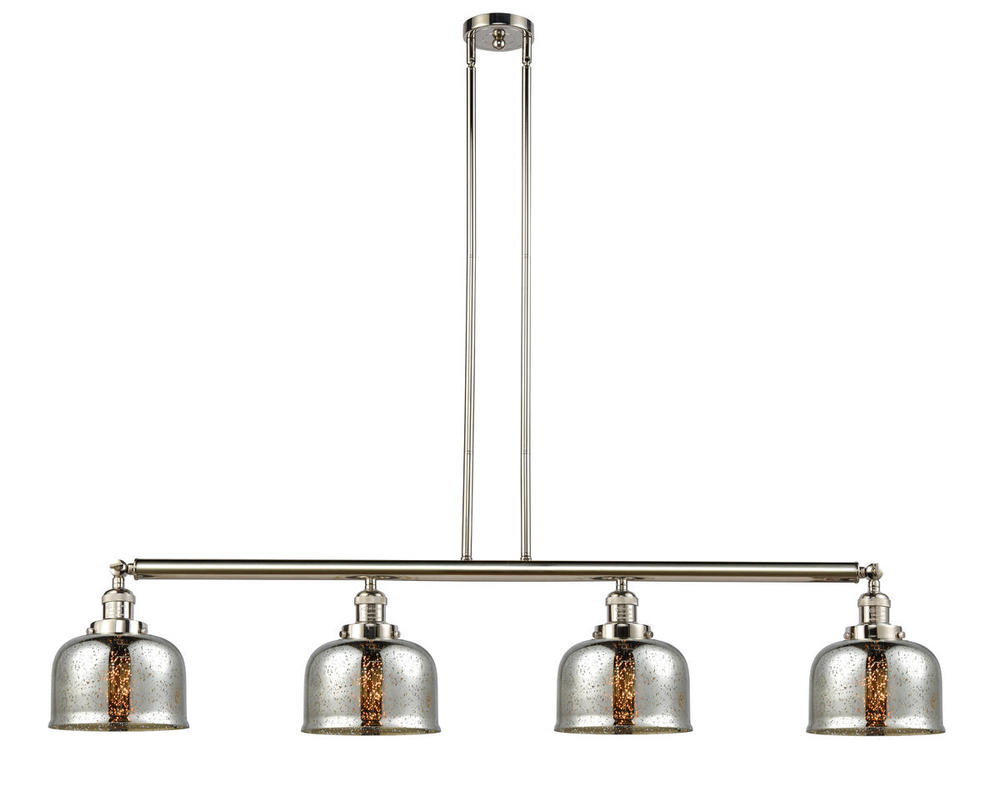 Bell - 4 Light - 53 inch - Polished Nickel - Stem Hung - Island Light