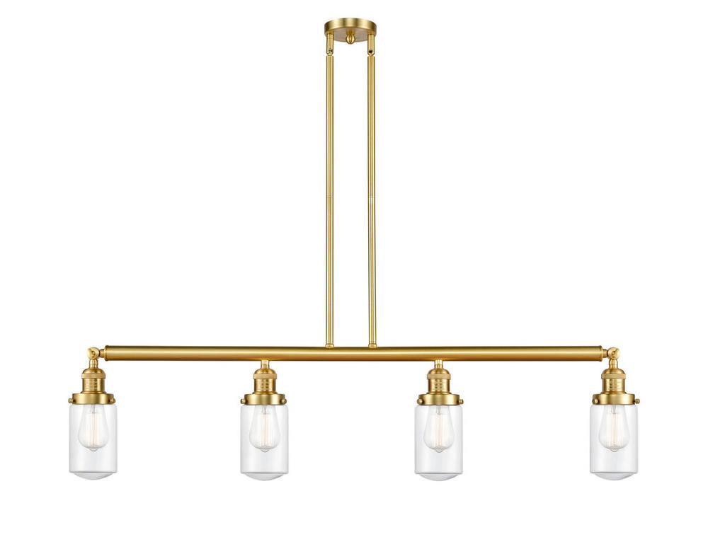 Dover - 4 Light - 49 inch - Satin Gold - Stem Hung - Island Light