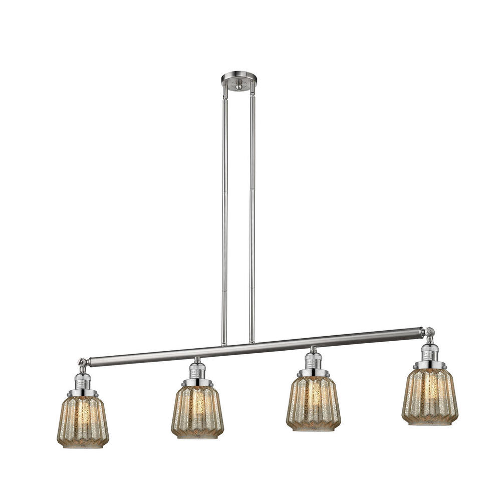 Chatham - 4 Light - 51 inch - Brushed Satin Nickel - Stem Hung - Island Light