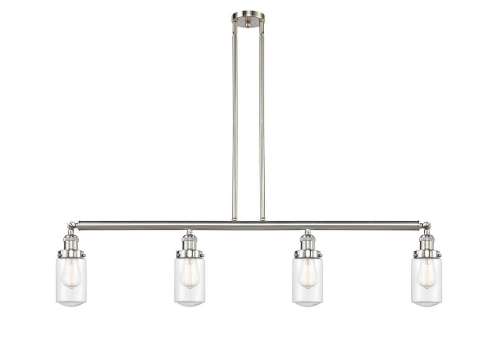 Dover - 4 Light - 49 inch - Brushed Satin Nickel - Stem Hung - Island Light