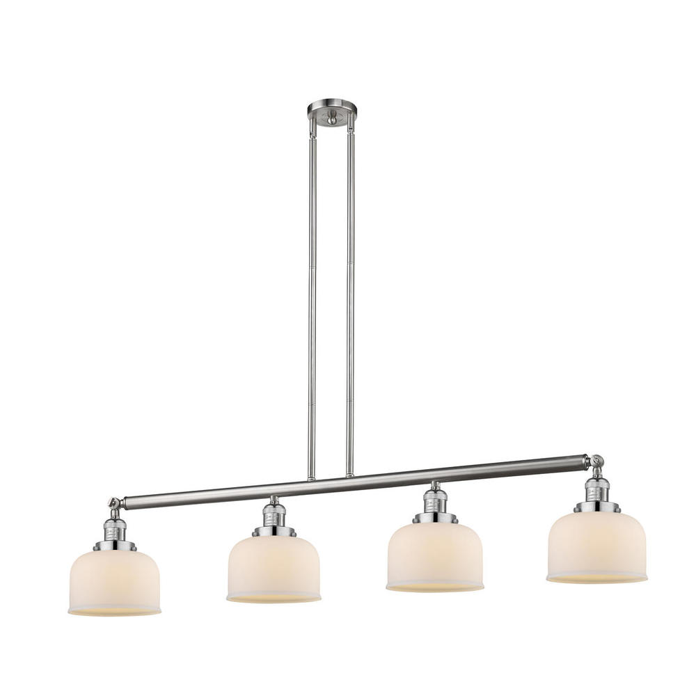 Bell - 4 Light - 53 inch - Brushed Satin Nickel - Stem Hung - Island Light