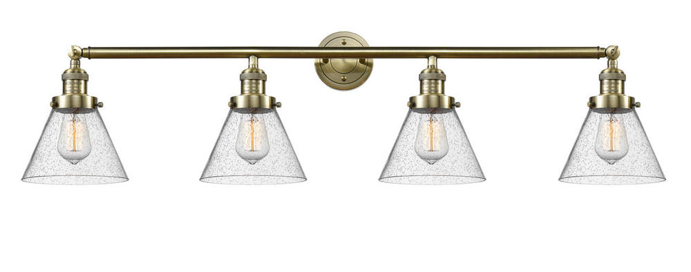 Cone - 4 Light - 44 inch - Antique Brass - Bath Vanity Light