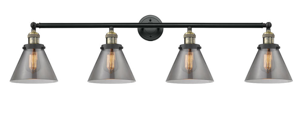 Cone - 4 Light - 44 inch - Black Antique Brass - Bath Vanity Light