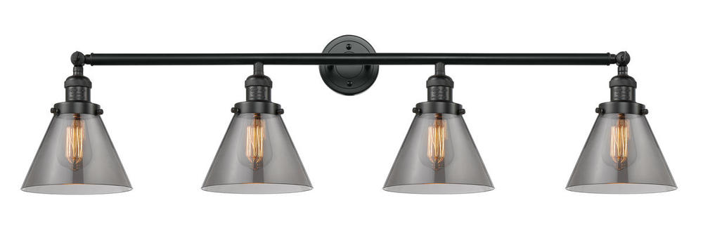 Cone - 4 Light - 44 inch - Matte Black - Bath Vanity Light