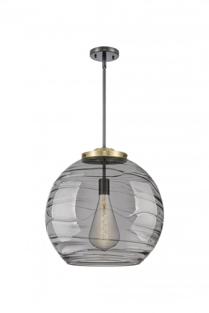 Athens Deco Swirl - 1 Light - 18 inch - Black Antique Brass - Cord hung - Pendant