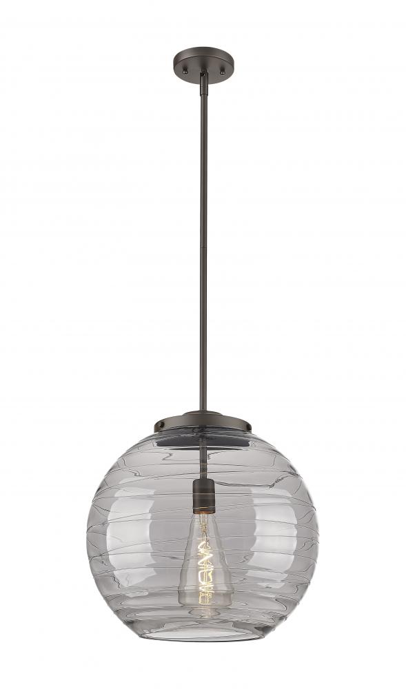 Athens Deco Swirl - 1 Light - 16 inch - Oil Rubbed Bronze - Cord hung - Pendant