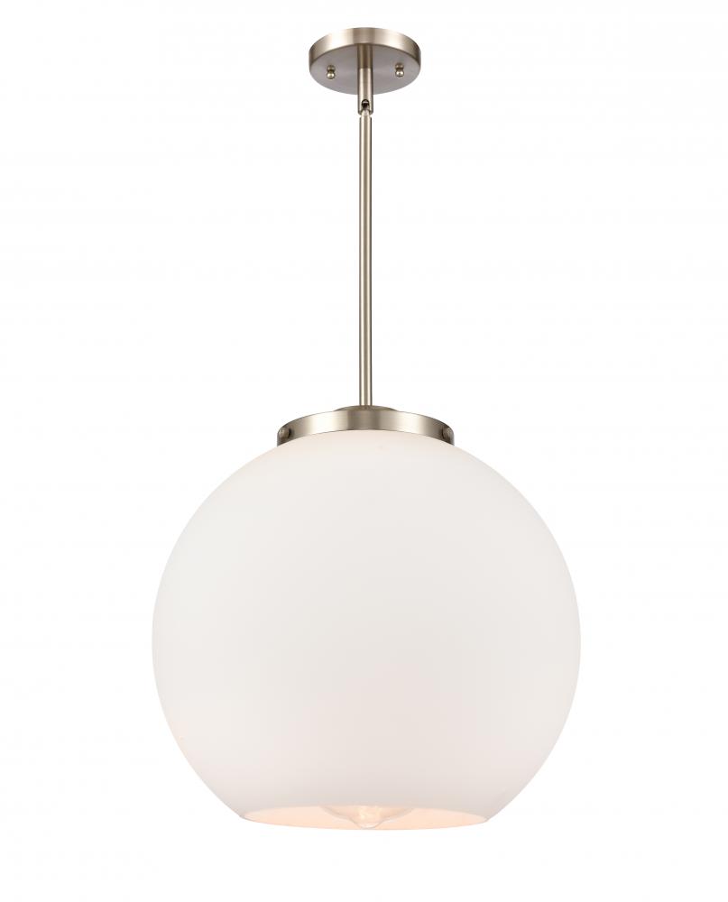 Athens - 1 Light - 16 inch - Brushed Satin Nickel - Cord hung - Pendant