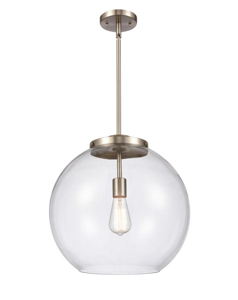 Athens - 1 Light - 16 inch - Brushed Satin Nickel - Cord hung - Pendant