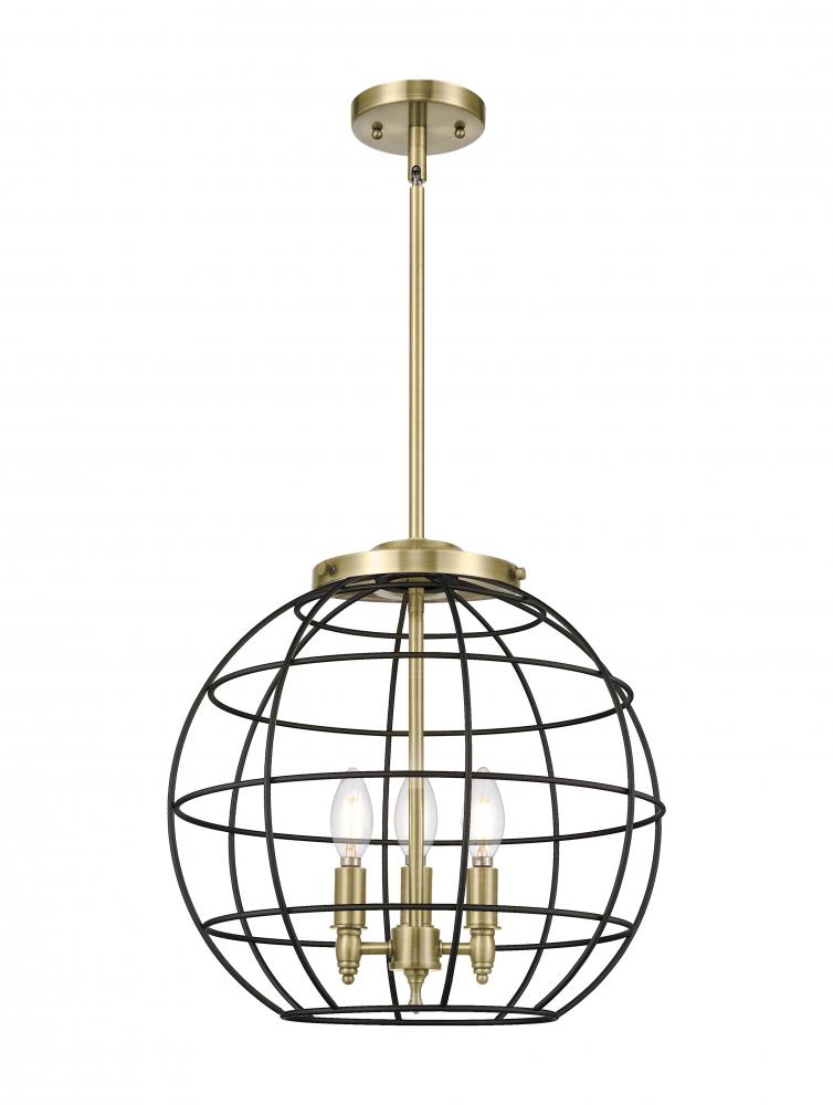 Lake Placid - 3 Light - 16 inch - Antique Brass - Multi Pendant