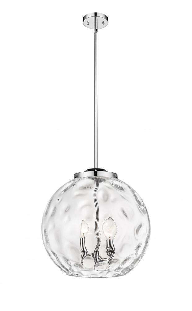 Athens Water Glass - 3 Light - 16 inch - Polished Chrome - Cord hung - Pendant