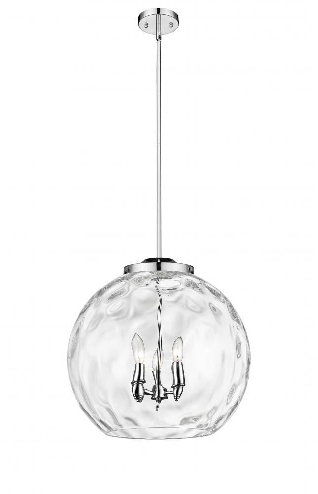 Athens Water Glass - 3 Light - 18 inch - Polished Chrome - Cord hung - Pendant