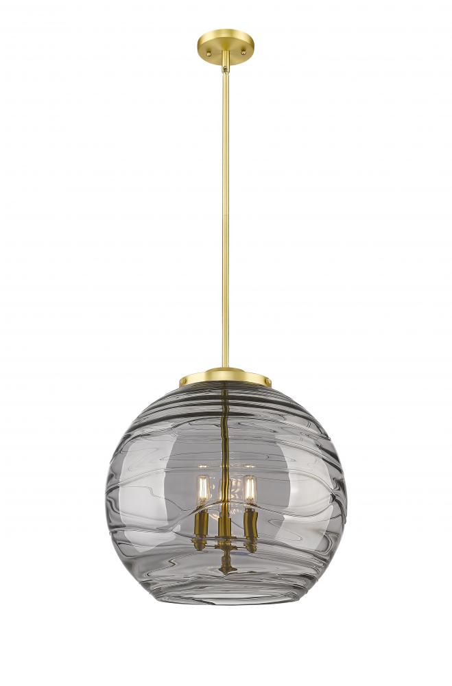 Athens Deco Swirl - 3 Light - 18 inch - Satin Gold - Cord hung - Pendant