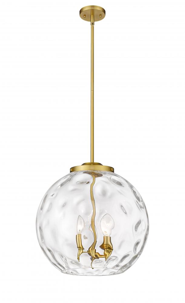 Athens Water Glass - 3 Light - 16 inch - Satin Gold - Cord hung - Pendant
