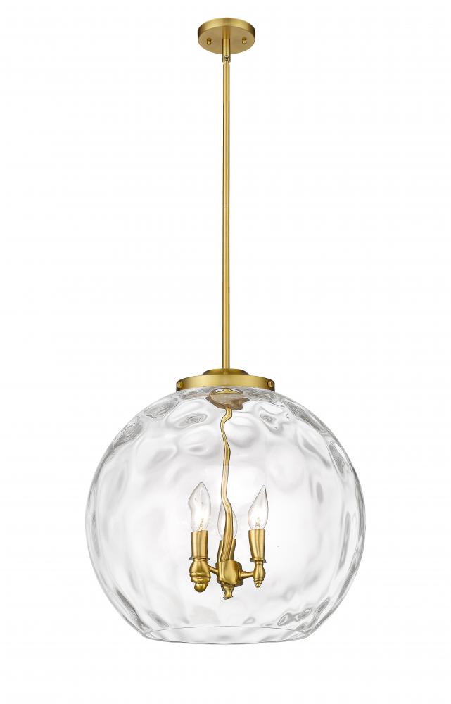 Athens Water Glass - 3 Light - 18 inch - Satin Gold - Cord hung - Pendant