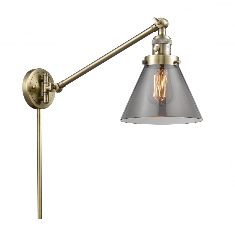 Cone - 1 Light - 8 inch - Antique Brass - Swing Arm