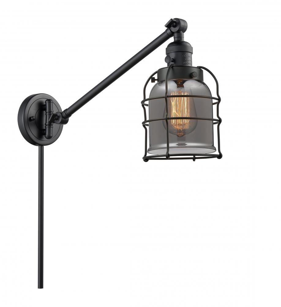 Bell Cage - 1 Light - 8 inch - Matte Black - Swing Arm