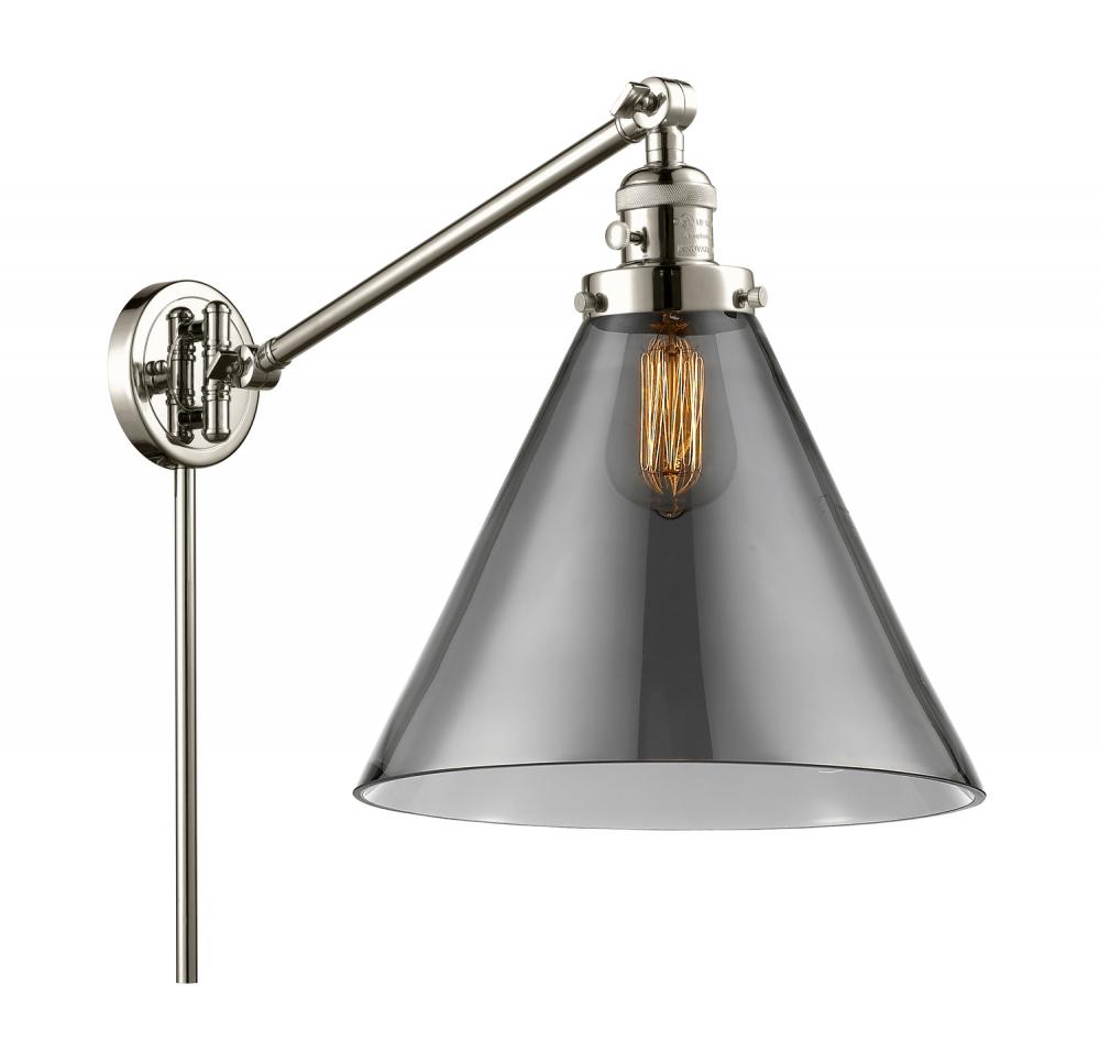 Cone - 1 Light - 12 inch - Polished Nickel - Swing Arm