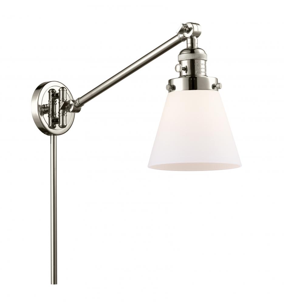 Cone - 1 Light - 8 inch - Polished Nickel - Swing Arm