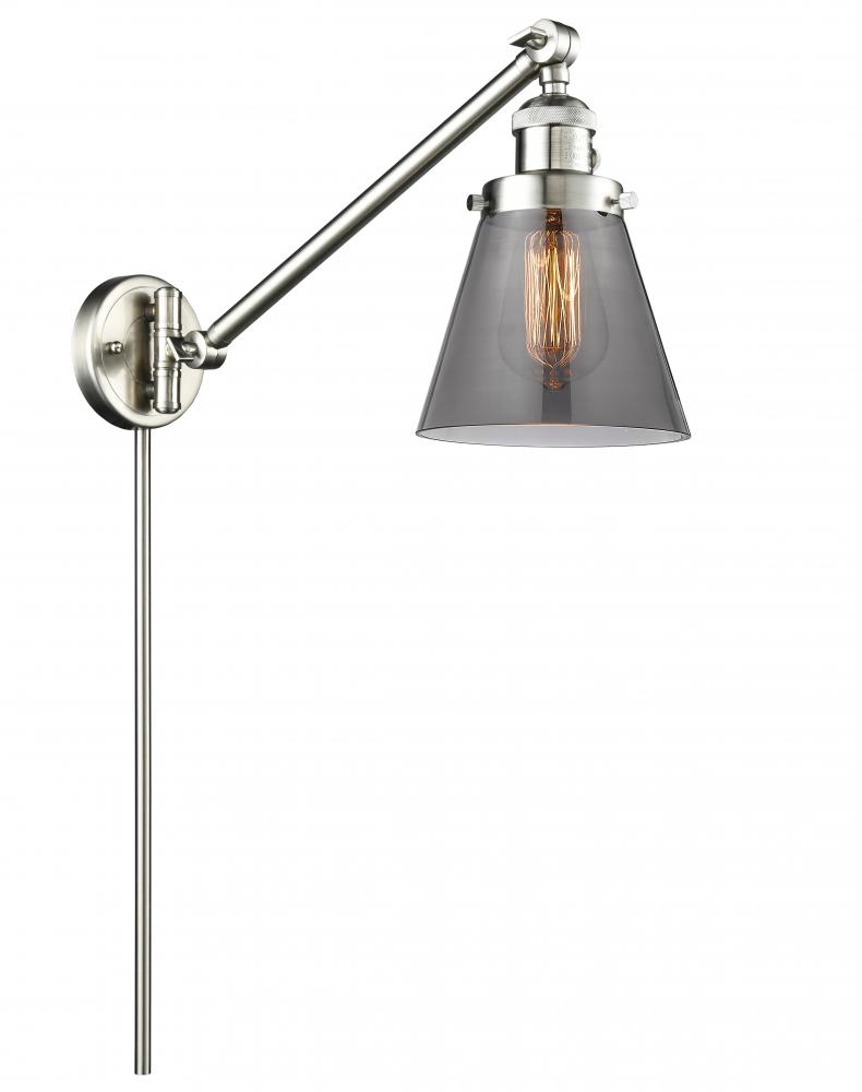 Cone - 1 Light - 8 inch - Brushed Satin Nickel - Swing Arm