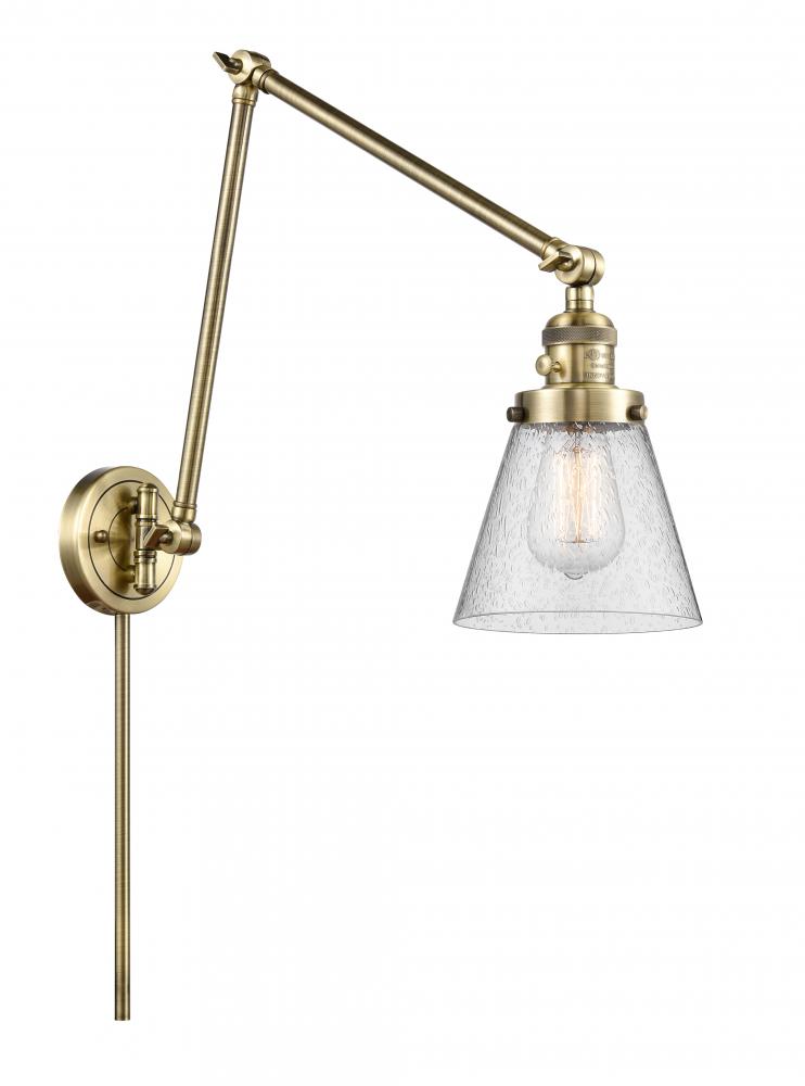 Cone - 1 Light - 8 inch - Antique Brass - Swing Arm