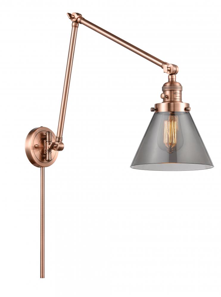 Cone - 1 Light - 8 inch - Antique Copper - Swing Arm