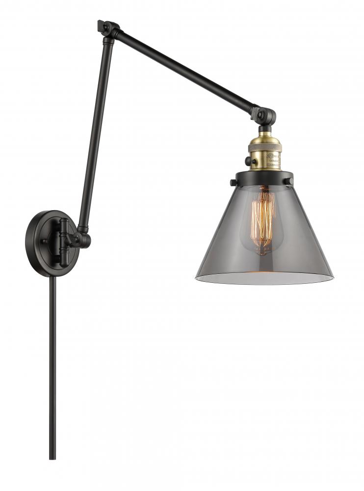 Cone - 1 Light - 8 inch - Black Antique Brass - Swing Arm