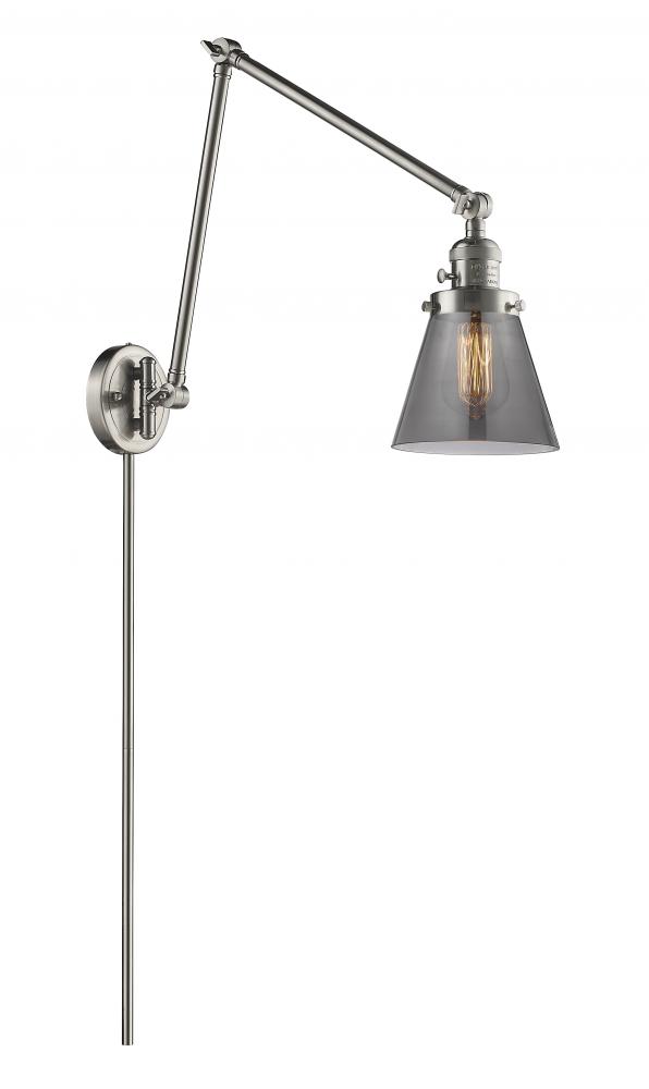 Cone - 1 Light - 8 inch - Brushed Satin Nickel - Swing Arm