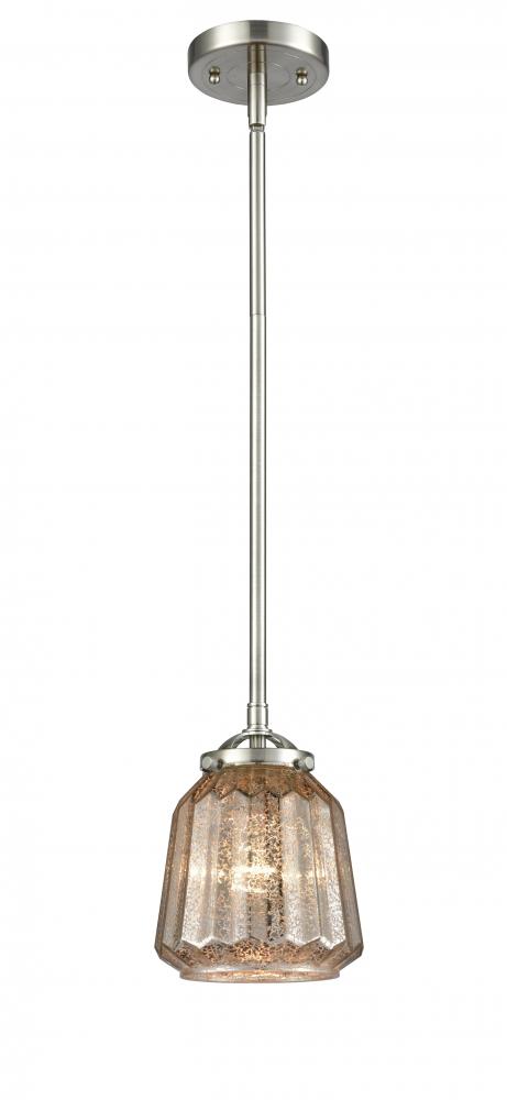 Chatham - 1 Light - 7 inch - Brushed Satin Nickel - Cord hung - Mini Pendant