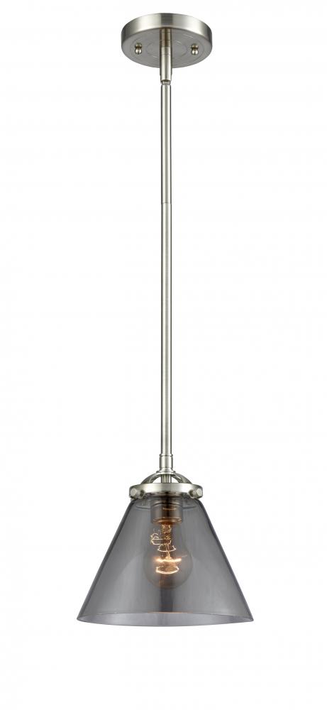 Cone - 1 Light - 8 inch - Brushed Satin Nickel - Cord hung - Mini Pendant