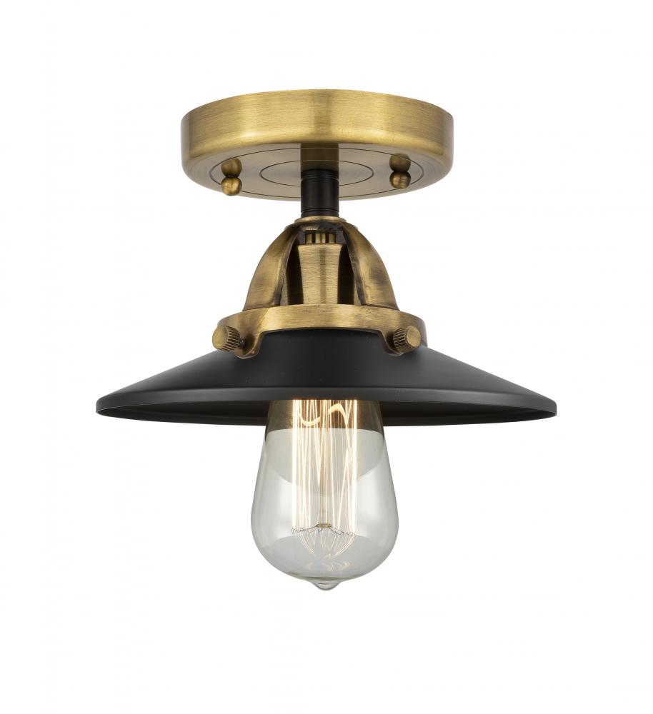 Railroad - 1 Light - 8 inch - Black Antique Brass - Semi-Flush Mount