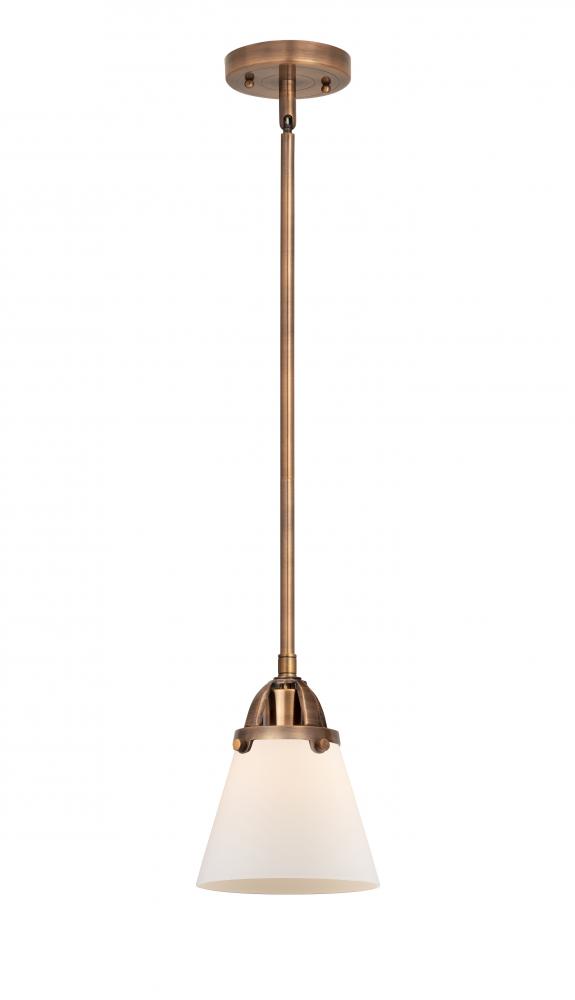 Cone - 1 Light - 6 inch - Antique Copper - Cord hung - Mini Pendant