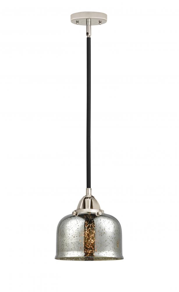 Bell - 1 Light - 8 inch - Black Polished Nickel - Cord hung - Mini Pendant