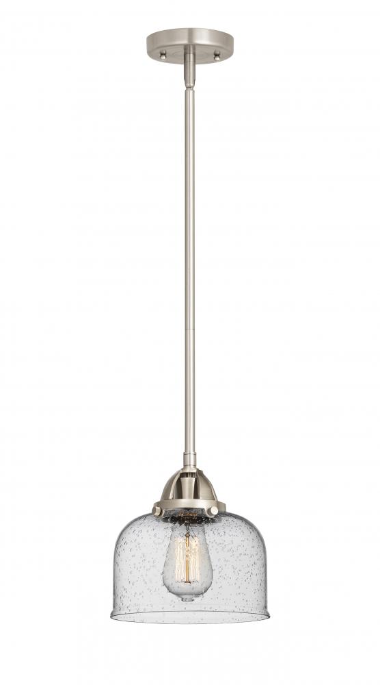 Bell - 1 Light - 8 inch - Brushed Satin Nickel - Cord hung - Mini Pendant