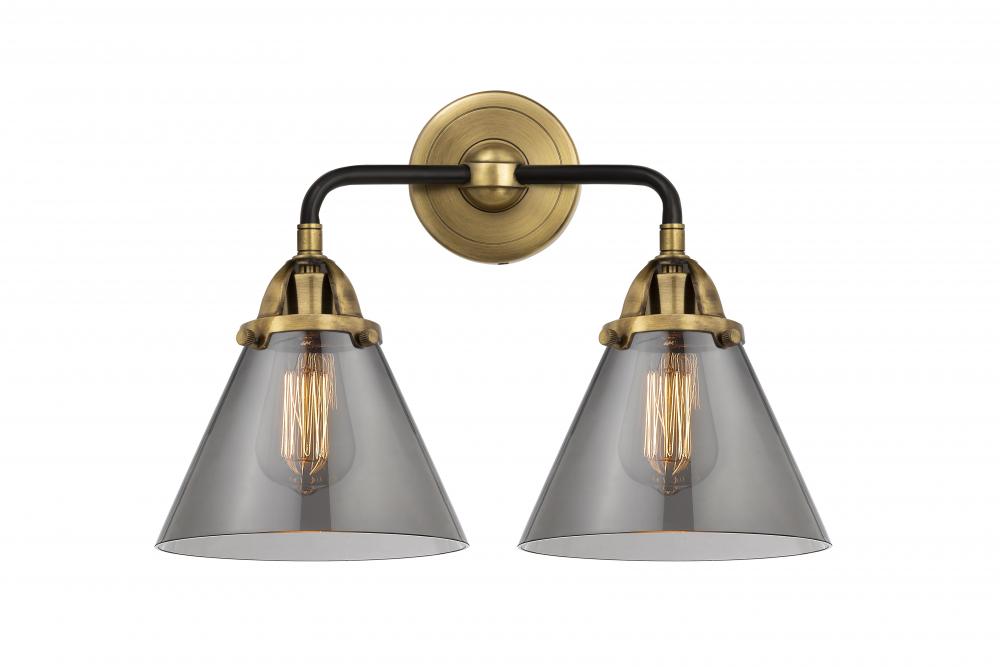 Cone - 2 Light - 16 inch - Black Antique Brass - Bath Vanity Light