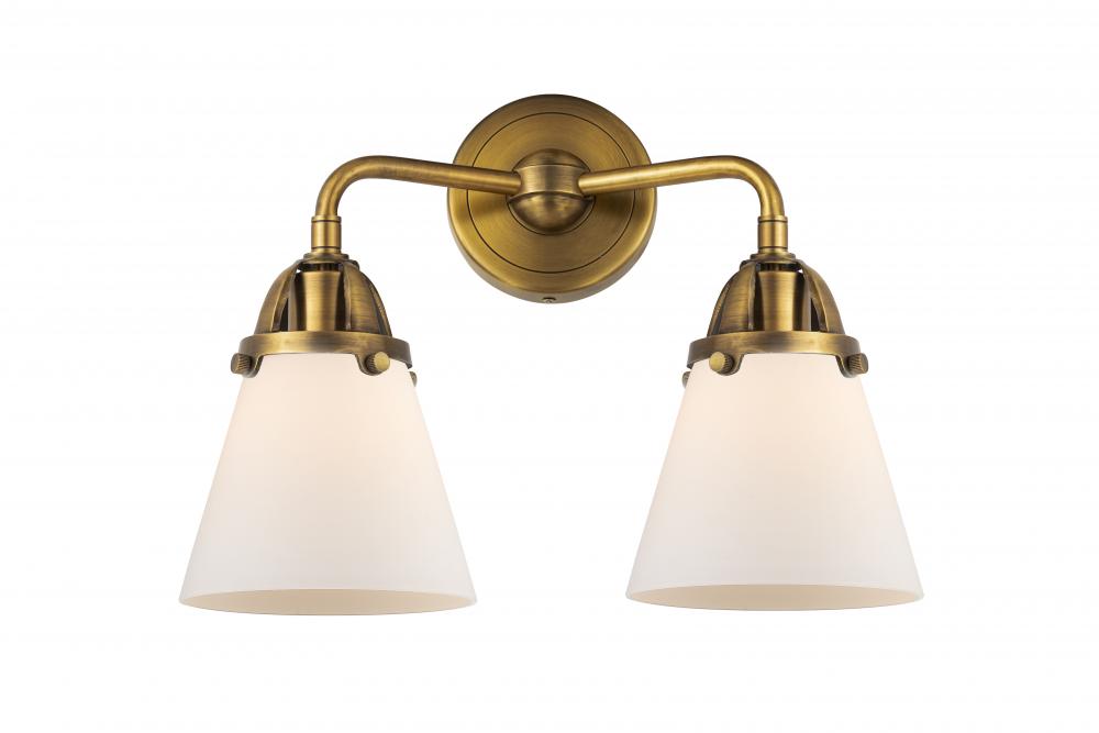 Cone - 2 Light - 14 inch - Brushed Brass - Bath Vanity Light