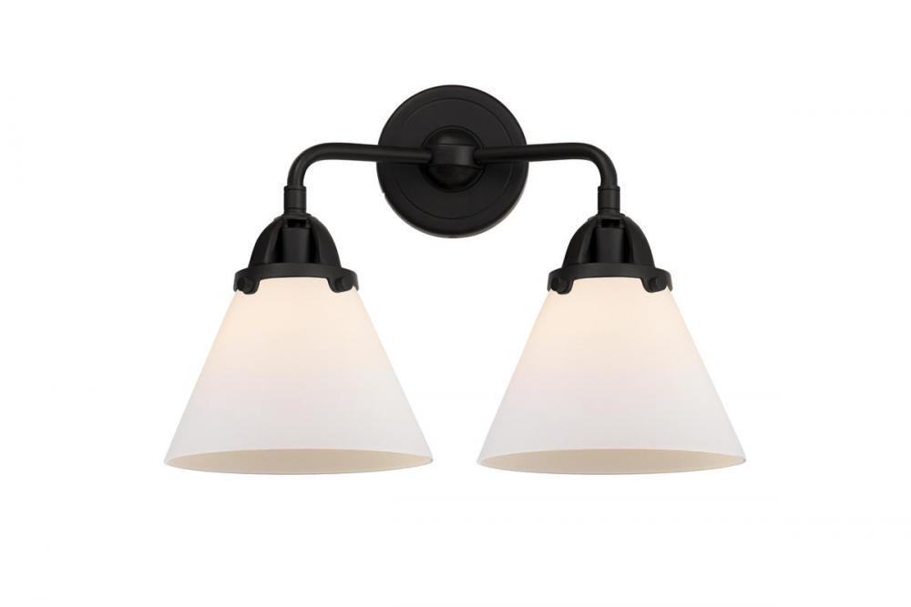 Cone - 2 Light - 16 inch - Matte Black - Bath Vanity Light